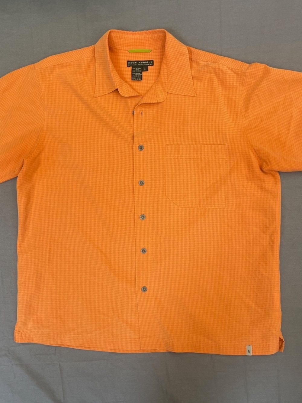 Royal Robbins Outdoor Men's Short-Sleeve Button-Down Shirt in Burnt Orange